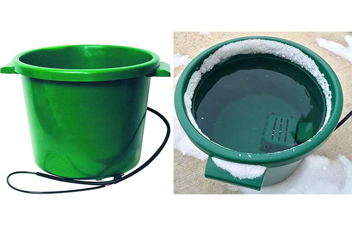 Heated livestock waterer-bucket